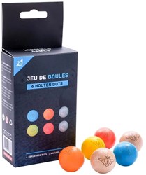 Billes cibles en bois jeu de boules - 6 pièces colorées et naturelles