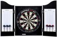Angel Sports dartbord kabinet zwart met sisal dartbord en accessoires