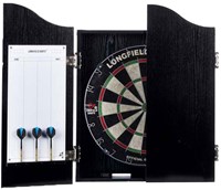 Angel Sports dartbord kabinet zwart met sisal dartbord en accessoires-3