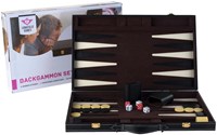 Backgammon klassiek bordspel 18 inch bruin ivoor luxe uitvoering