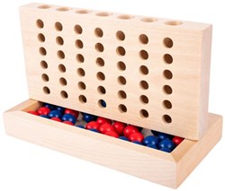 Houten Vier op een Rij-spel strategisch familiespel klassiek