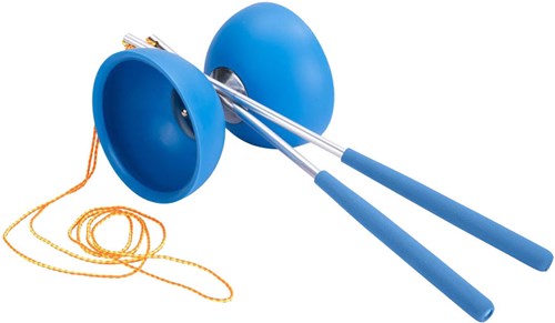 Angel Sports jouet diabolo caoutchouc avec baguettes métalliques bleu-2