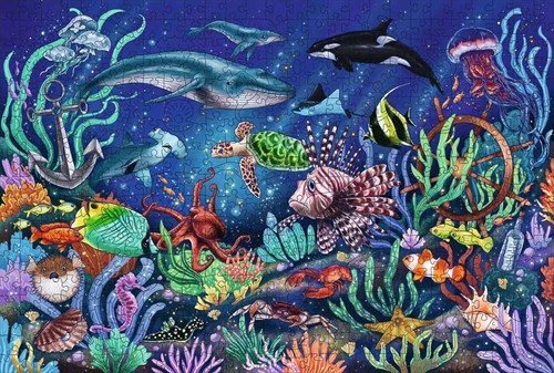 Ravensburger houten puzzel dieren onder de zee 500 stukjes-2