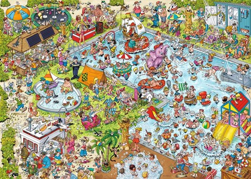 Ravensburger legpuzzel Holiday Resort 3: The Pool - 1000 stukjes cartoon puzzel-2