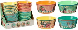 Excellent Houseware kinderschaal melamine tropisch design Ø14xH7cm kleurrijk