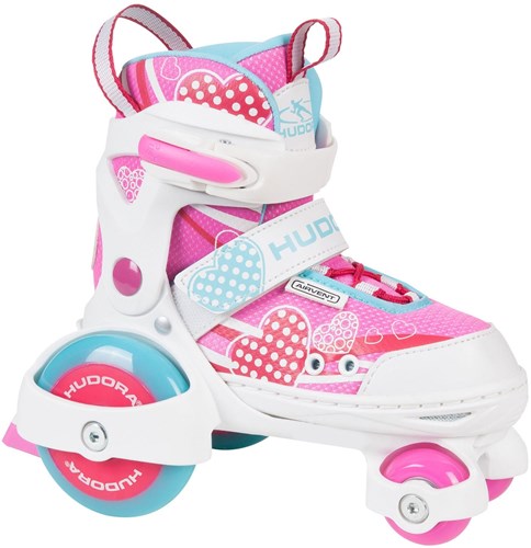 Hudora rolschaatsen verstelbaar roze voor kinderen maat 30-33