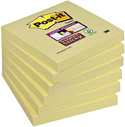 3M Post-it super sticky notitieblokjes geel 76x76mm 6 stuks