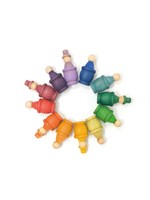 Grapat barils en bois jouets Mates couleurs arc-en-ciel 12 pièces-3
