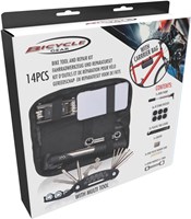 Kit d'outils vélo noir 14 pièces pour réparation et entretien