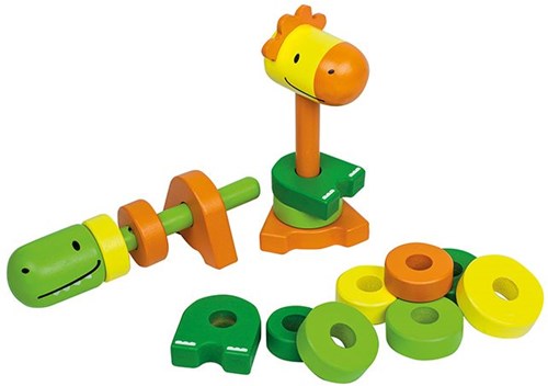 Beleduc jeu d'empilement Stacking Friends jouet en bois éducatif-2