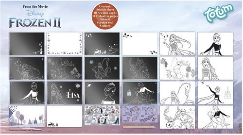 Totum Disney Frozen livre à gratter - activités créatives et coloriage avec autocollants-3