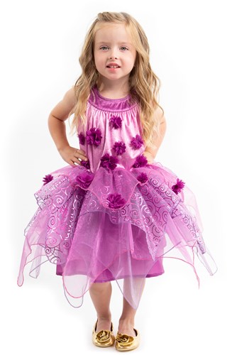 Little Adventures paarse fee verkleedjurk kostuum voor kinderen 5-7 jaar - sprookjesjurk