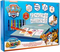 Canenco Paw Patrol spray pen set - tekendoos met sjablonen en blaasstiften