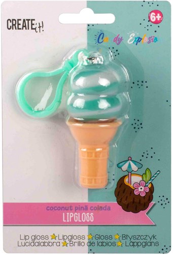 Candy Explosion lipgloss ijsje sleutelhanger paars voor kinderen-2