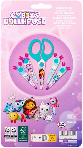 Canenco Les Ciseaux créatifs Gabby's Dollhouse pour enfants avec 5 lames à motifs-2