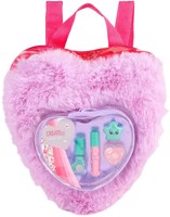 Canenco set de maquillage jouet dans un sac à dos peluche violet pour enfants-2