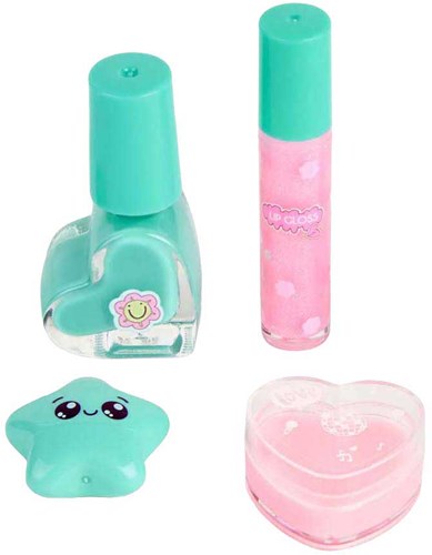 Canenco set de maquillage jouet dans un sac à dos peluche violet pour enfants-3