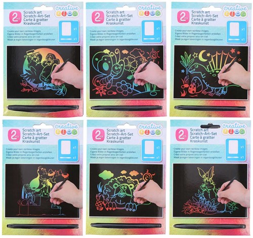 Animaux à gratter set créatif carte à gratter avec stylet pour enfants