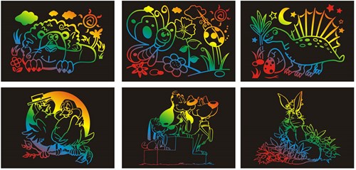 Animaux à gratter set créatif carte à gratter avec stylet pour enfants-2