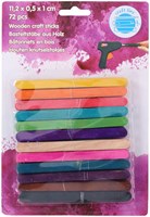 Bâtonnets de bricolage en bois jouet créatif 72 pièces colorées