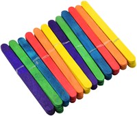 Bâtonnets de bricolage en bois jouet créatif 72 pièces colorées-2
