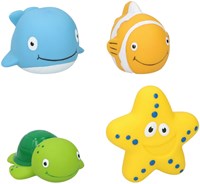Animaux marins de bain jouet - set de 4 pièces - jouets de bain colorés-2
