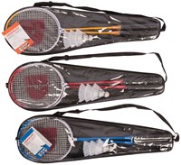 Badmintonset sport speelgoed - 2 rackets, 3 shuttles, hoes, multicolor