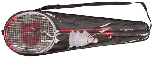 Badmintonset sport speelgoed - 2 rackets, 3 shuttles, hoes, multicolor-2
