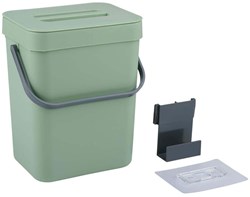 Poubelle cuisine verte 3L - petite poubelle compacte pour déchets de cuisine