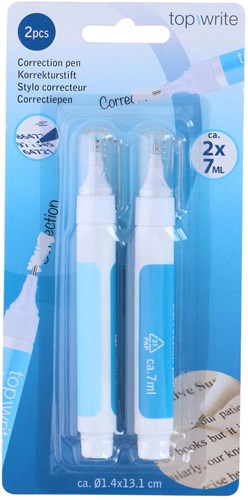 Correctiepen set - correctiepennen wit 2x 7ml 13 cm