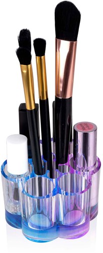Make-up Organizer kwastenhouder blauw - 7 vakken make-up tafel-3