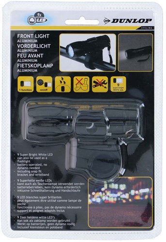 Edco phare de vélo LED lampe torche noire avec fixation guidon
