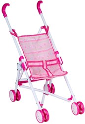Edco poussette pour poupée blanche et rose - poussette pliable avec ceinture de sécurité