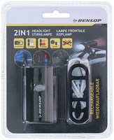 Edco hoofdlamp LED oplaadbaar zwart met rood-wit licht en 3 standen