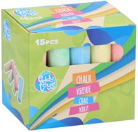 Edco stoepkrijt set - 15 stuks pastelkleuren voor buitenplezier