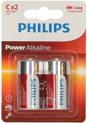 Pile alcaline Philips C Powerlife LR14 - 2 pièces énergie jouets-2