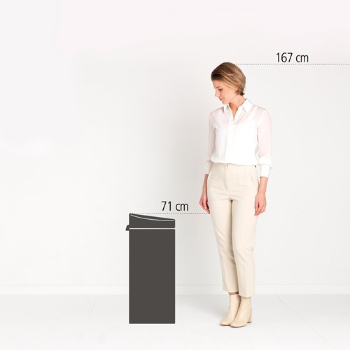 Brabantia afvalemmer Touch Bin 30L mat staal-3