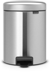 Brabantia pedaalemmer NewIcon 5L mat staal prullenbak badkamer