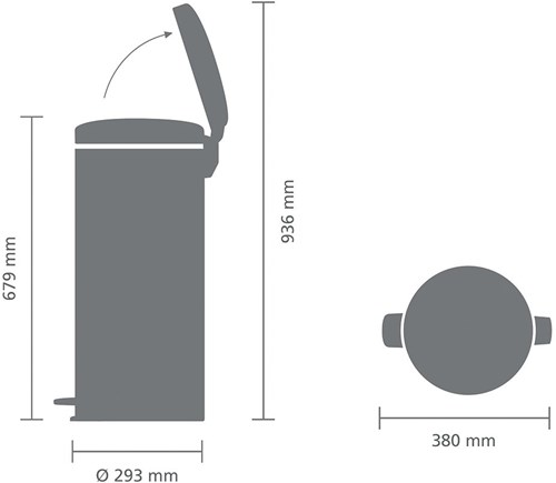 Brabantia pedaalemmer afvalbak 30L mat staal keuken prullenbak-3