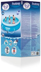 Bestway zwembad Fast Set opblaasbaar met filterpomp 366x76cm blauw