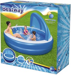 Bestway familiebad zwembad rond met UV zonnescherm 241cm blauw