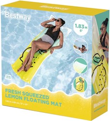 Bestway luchtmatras citroen met netbodem - zwembad speelgoed 114cm