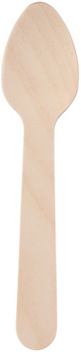 Cuillère à thé en bois jetable 11cm - 50 pièces écologique