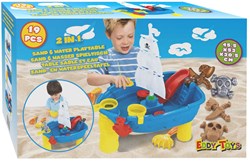 Table de sable et d'eau Bateau Pirate - Table de jeu avec 19 accessoires pour l'extérieur