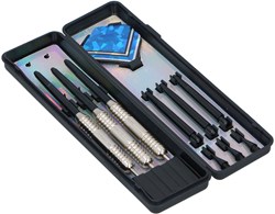 Dartpijlen set steeltip 24 gram zwart blauw met etui en extra shafts