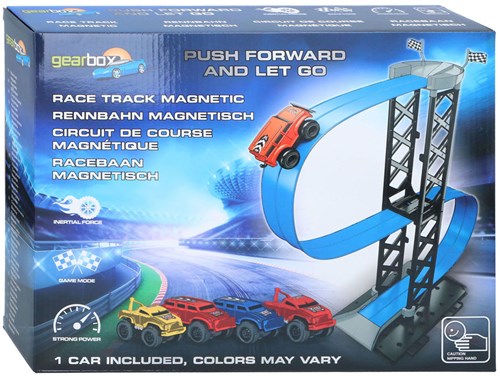 Magnetisch racebaan speelgoed - 12-delig inclusief auto - blauw