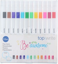 Fijnschrijvers kleur fineliners set 12 stuks multicolor kinderen