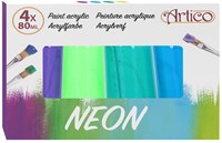 Acrylverf neon set 4-delig - knutselverf voor kinderen multi kleuren-3