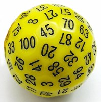 Foam Brain Games dé D100 jaune 45mm - Grand dé de jeu