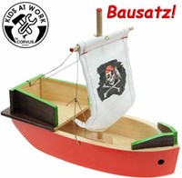 Kids at Work kit bateau pirate en bois jouet créatif enfants